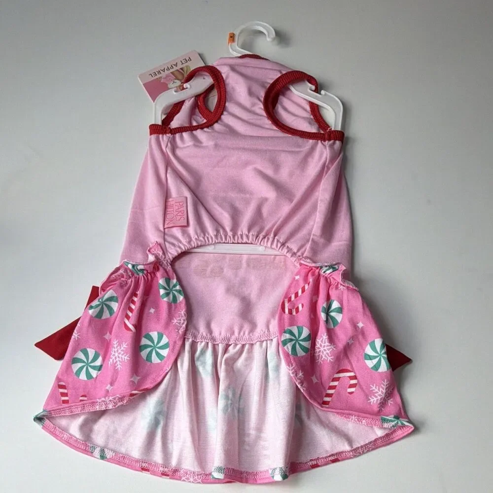 Paris Hilton Sleigh Girl Sleigh Dog Dress Size M Pink